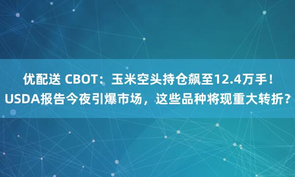 优配送 CBOT：玉米空头持仓飙至12.4万手！USDA报告今夜引爆市场，这些品种将现重大转折？