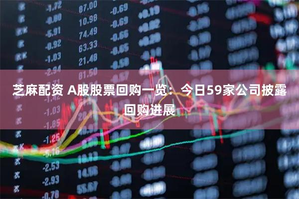 芝麻配资 A股股票回购一览：今日59家公司披露回购进展